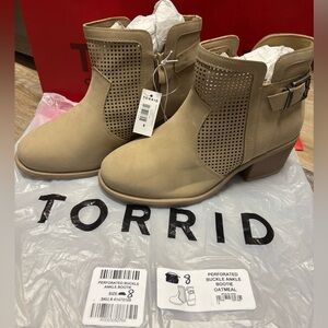 NEW!! Torrid Perforated Buckle Ankle Bootie